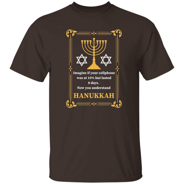 Imagine If Your Cellphone Was At 10% But Lasted 8 Days. Now You Understand Hanukkah Hanukkah & A Cellphone Relation T-Shirt