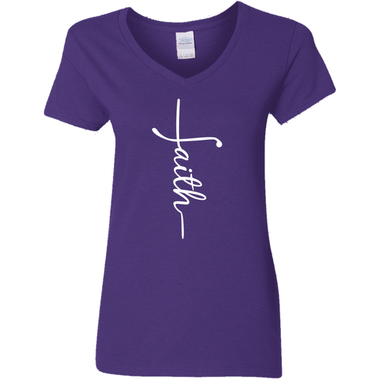 Faith White V-Neck T-Shirt