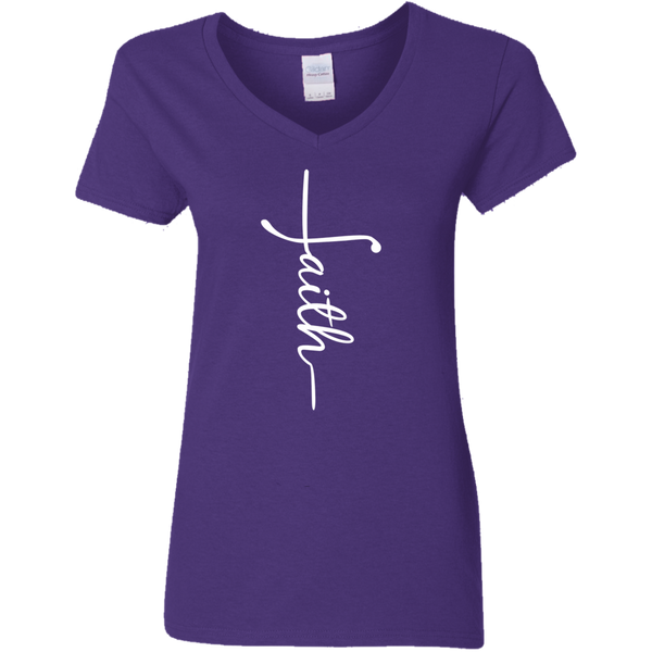 Faith White V-Neck T-Shirt