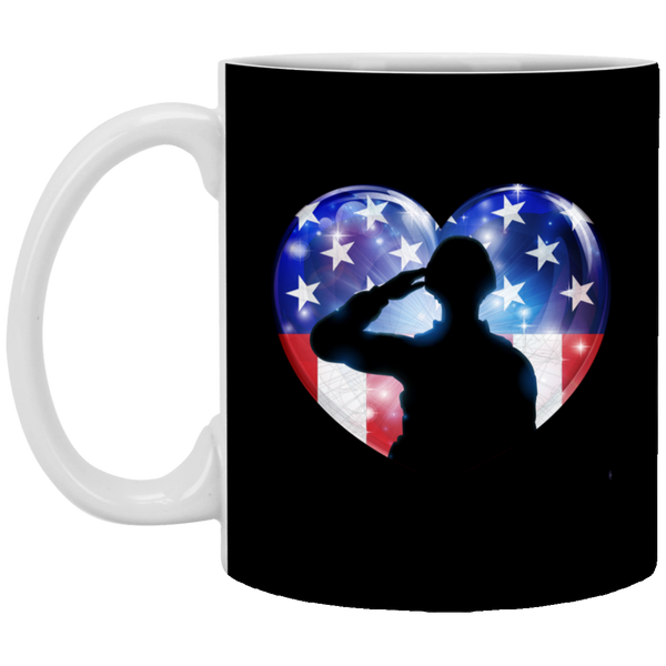 American Flag Heart w/ Troop Mug