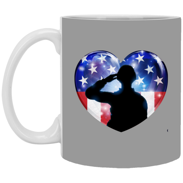 American Flag Heart w/ Troop Mug