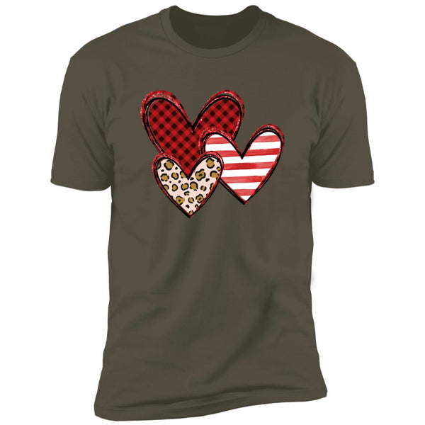 Plade, Cheetah, & Stripe Hearts T-Shirt