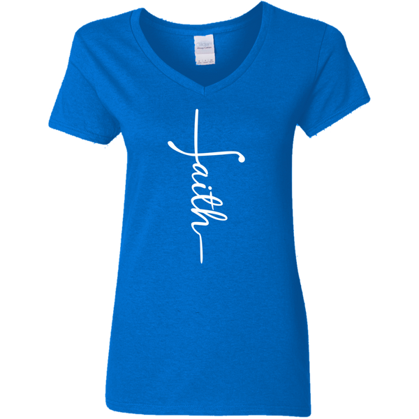 Faith White V-Neck T-Shirt