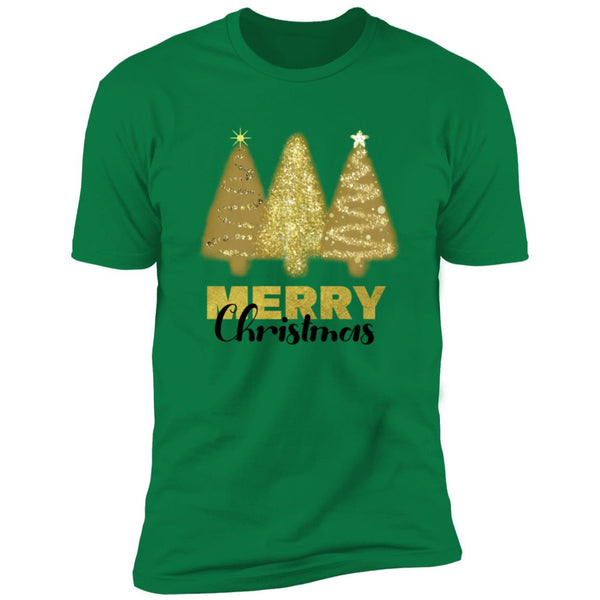 Gold Merry Christmas Trees T-Shirt