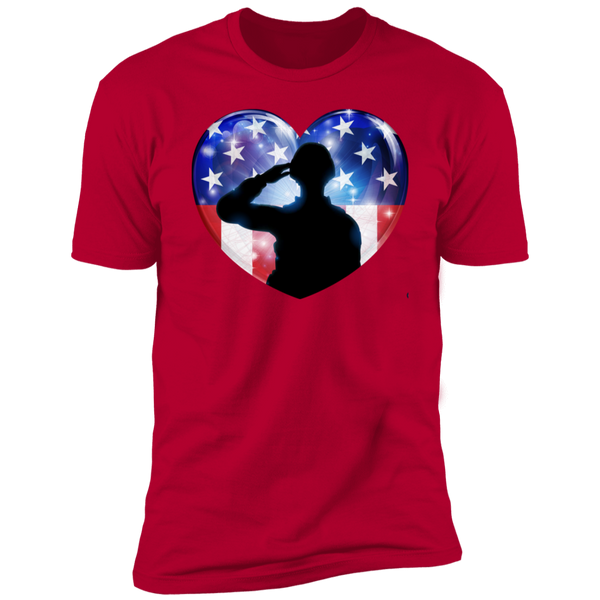 American Flag Heart w/ Troop Short Sleeve T-Shirt