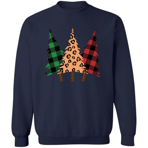 Green & Red Plade & Cheetah Trees Christmas Trees T-Shirt