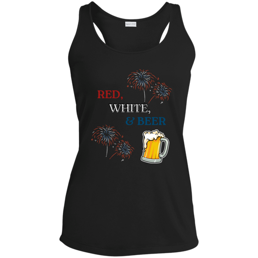 Red, White, & Beer Racerback Tank