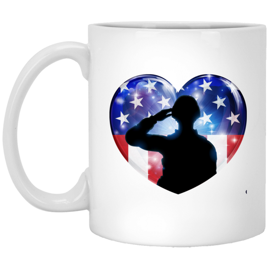 American Flag Heart w/ Troop Mug