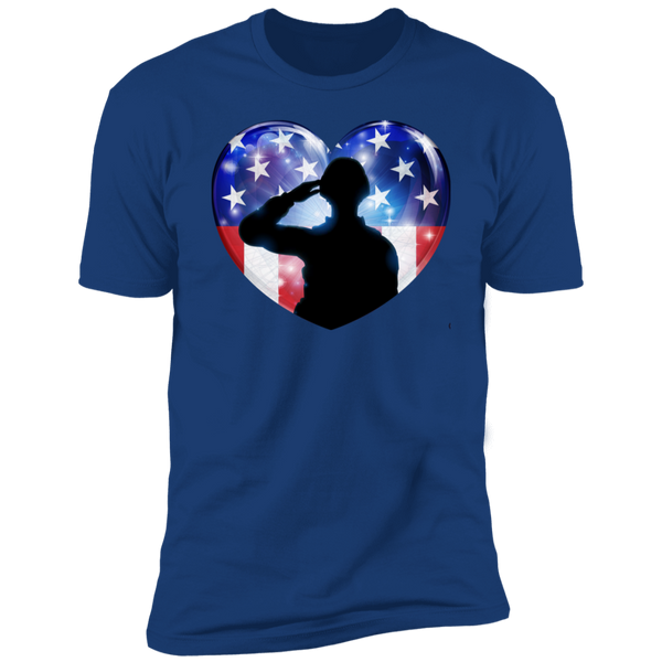 American Flag Heart w/ Troop Short Sleeve T-Shirt