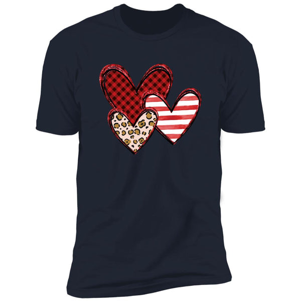 Plade, Cheetah, & Stripe Hearts T-Shirt