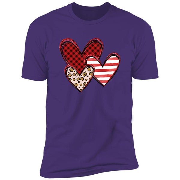 Plade, Cheetah, & Stripe Hearts T-Shirt