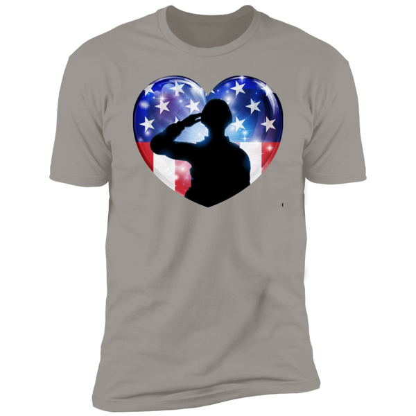 American Flag Heart w/ Troop Short Sleeve T-Shirt