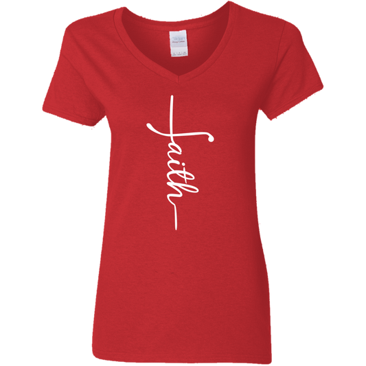 Faith White V-Neck T-Shirt