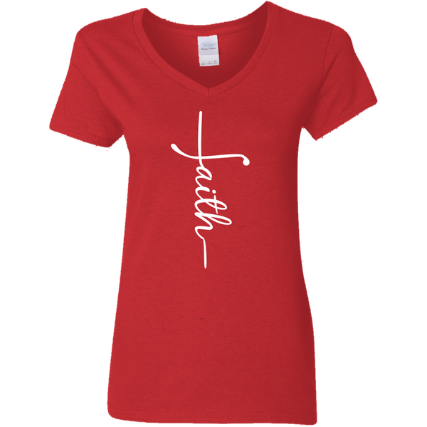 Faith White V-Neck T-Shirt