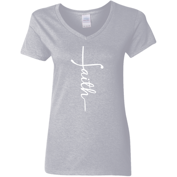 Faith White V-Neck T-Shirt