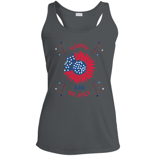 Happy 4th Of July Sun Flower Racerback Tank