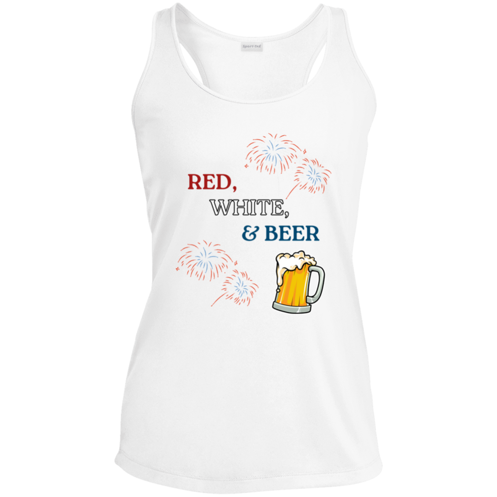 Red, White, & Beer Racerback Tank