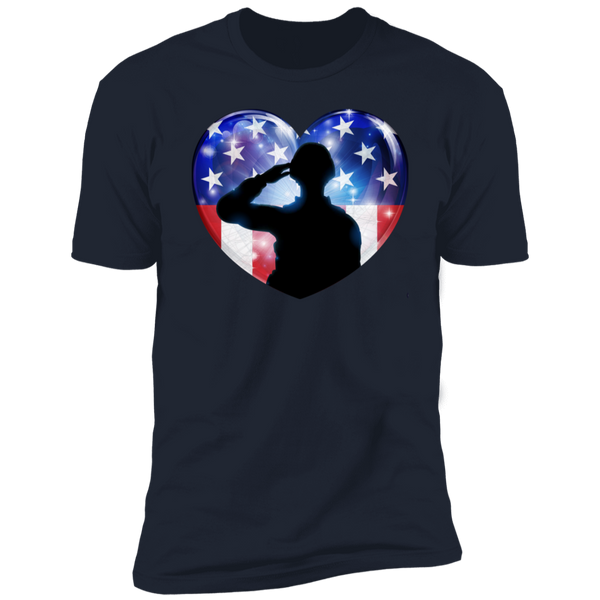 American Flag Heart w/ Troop Short Sleeve T-Shirt