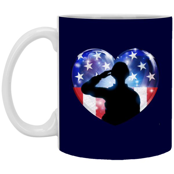 American Flag Heart w/ Troop Mug