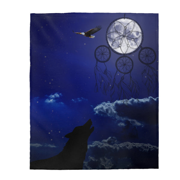 Dream Catcher Wolf w/ Eagle Blanket