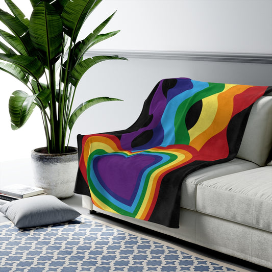 Rainbow Heart Blanket