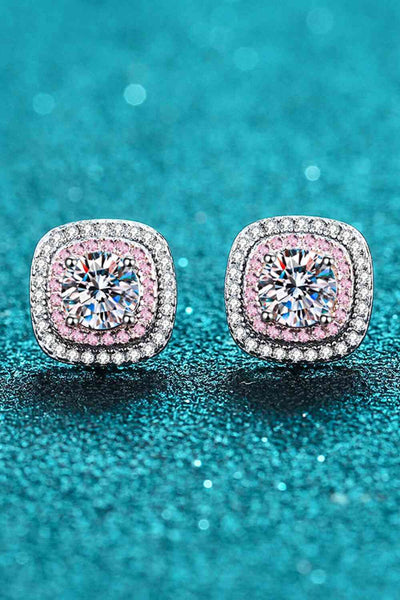 Geometric Moissanite Stud Earrings