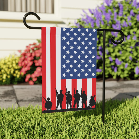 American Flag Soliders Shadow Banner