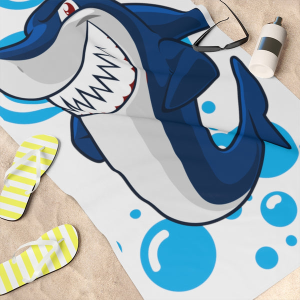 Shark Bubbles Beach Towel, 30x60