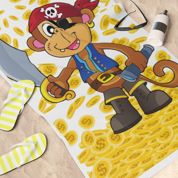 Monkey Struck Gold Beach Towel