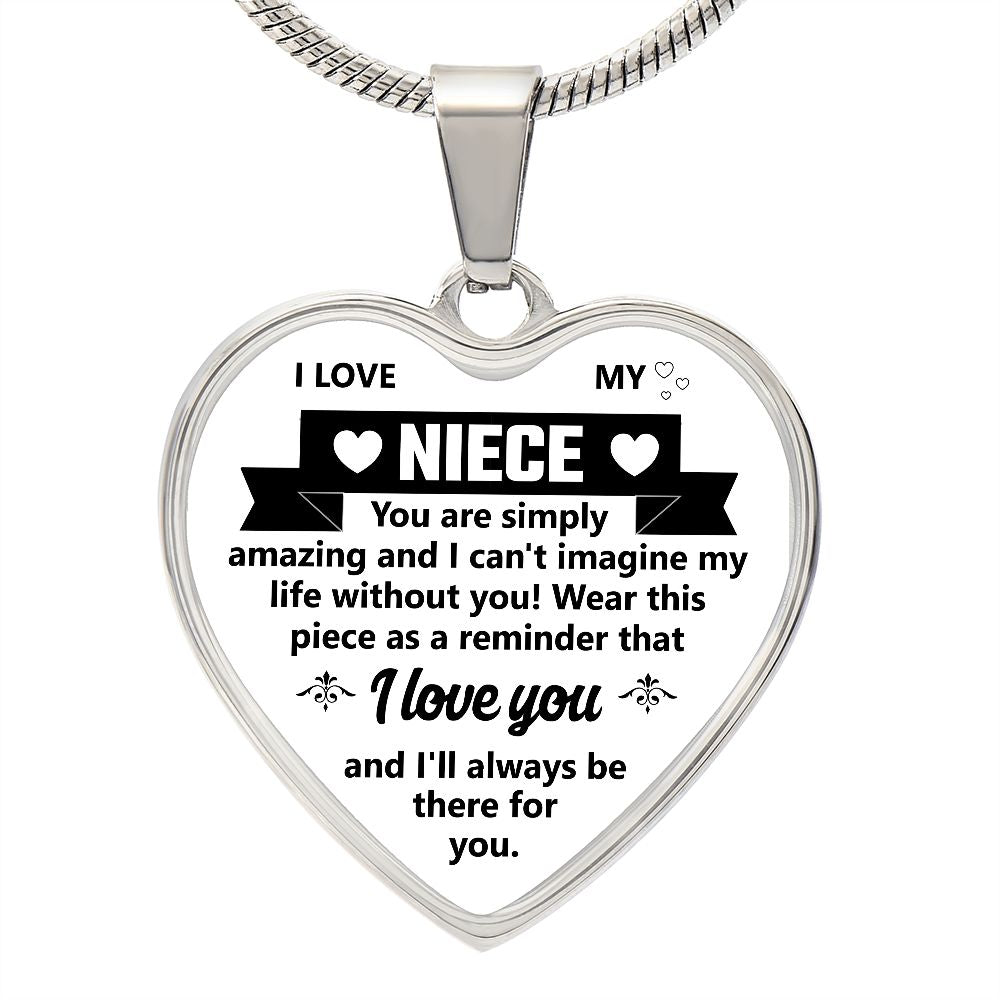 To A Niece | I Love You | Heart - Luxury Necklace