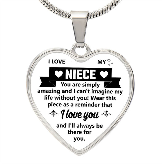 To A Niece | I Love You | Heart - Luxury Necklace