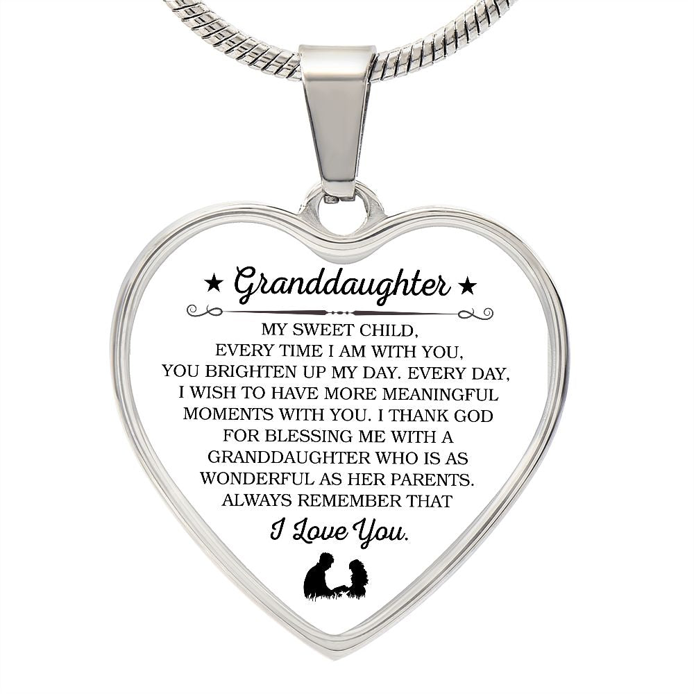 To My Granddaughter | I Love You | Heart - Luxury Necklace