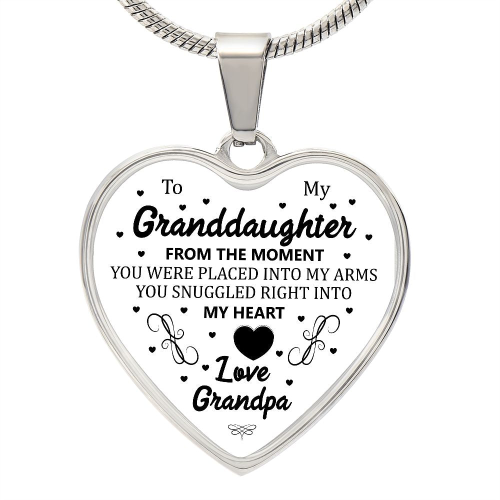 To My Granddaughter | Love Grandpa | Heart - Luxury Necklace