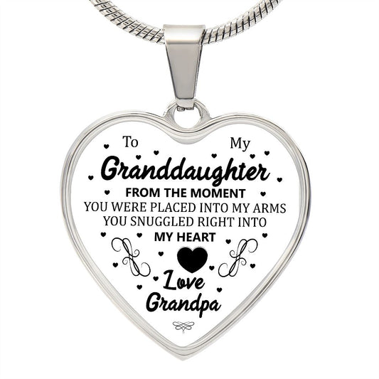 To My Granddaughter | Love Grandpa | Heart - Luxury Necklace