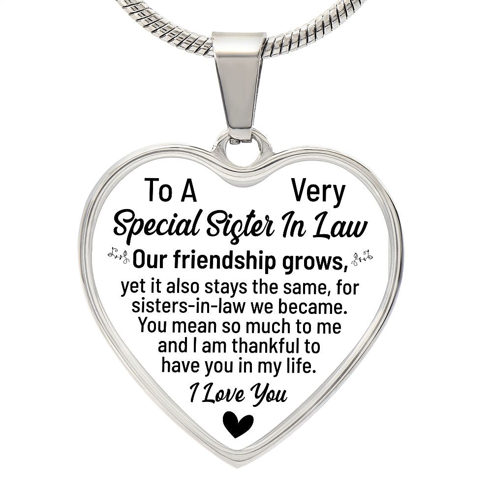To A Very Special Sister-In-Law | I Love You | Heart - Luxury Necklace