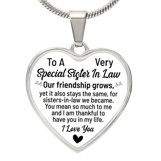 To A Very Special Sister-In-Law | I Love You | Heart - Luxury Necklace