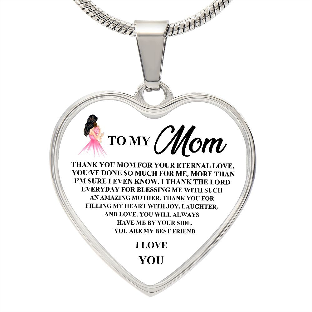 To My Mom | I Love You | Heart - Luxury Necklace