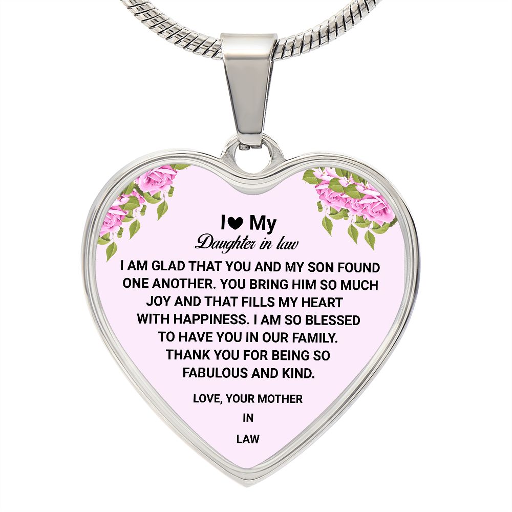 To Heart My Daughter-In-Law | Love Your Mother-In-Law | Heart - Luxury Necklace