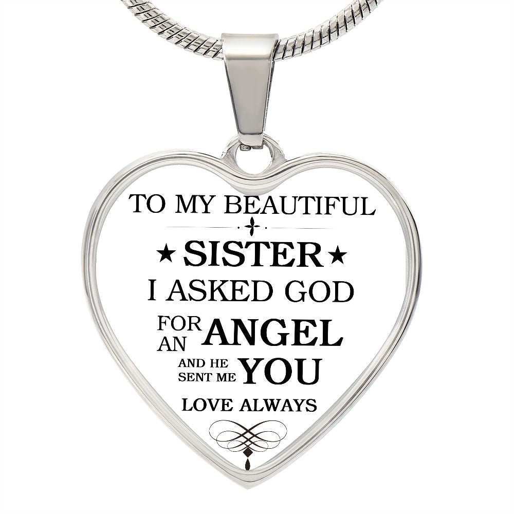 To My Beautiful Sister | Heart - Luxury Necklace