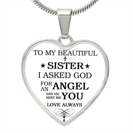 To My Beautiful Sister | Heart - Luxury Necklace