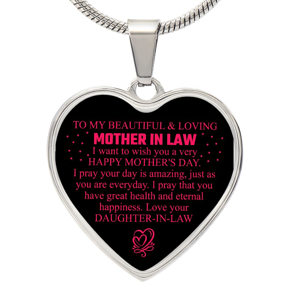 To My Beautiful & Loving Mother-In-Law | From A Daughter-In-Law | Heart - Luxury Necklace