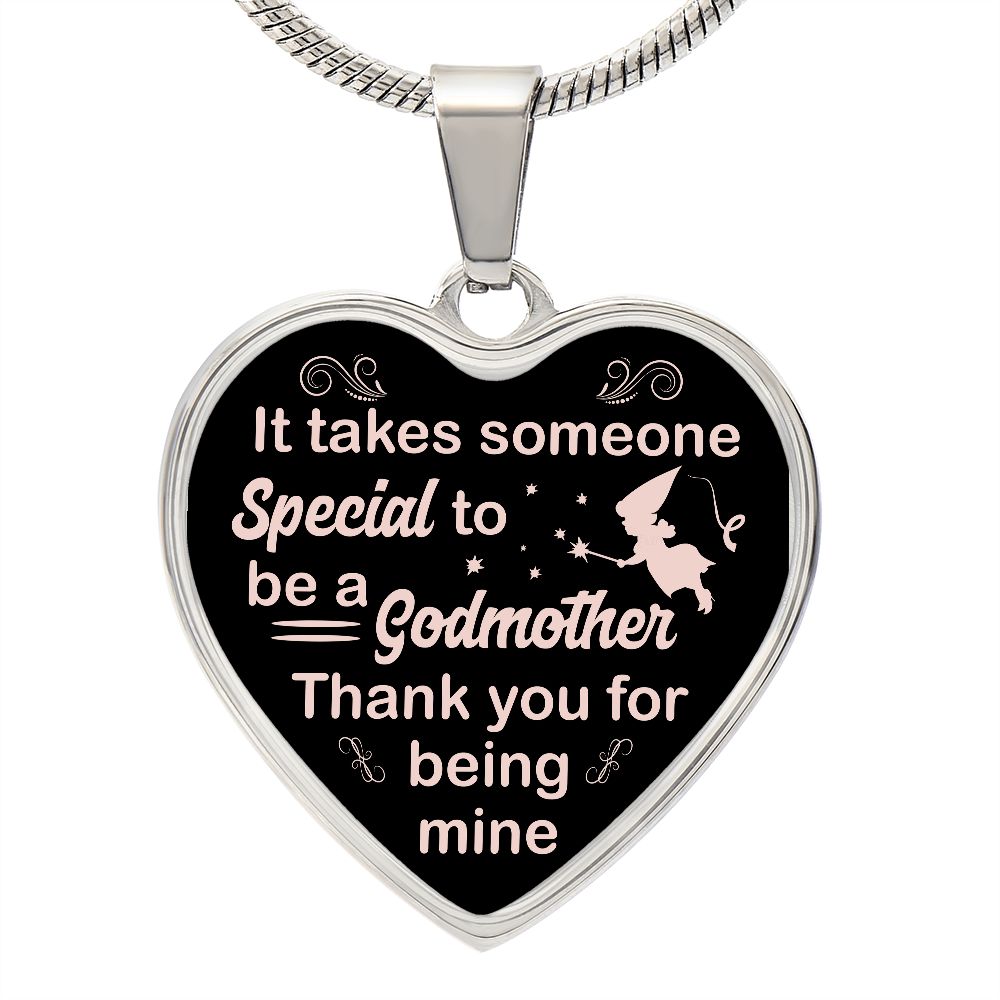 It Takes Someone Special To Be A Godmother | Heart - Luxury Necklace