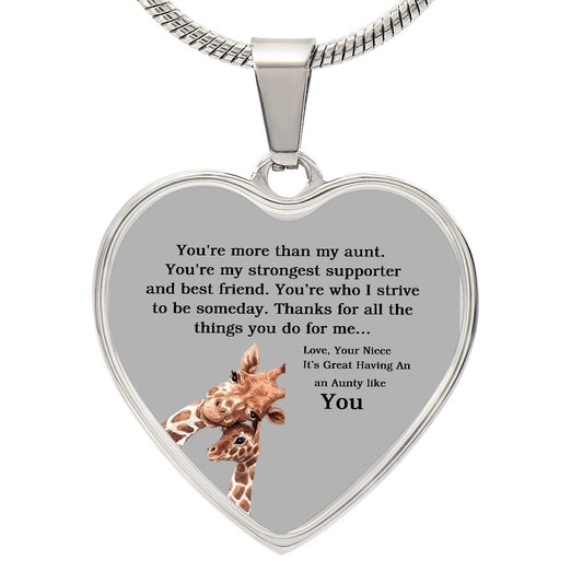 Its Great Having An Aunty Like You | Love Your Niece | Heart - Luxury Necklace