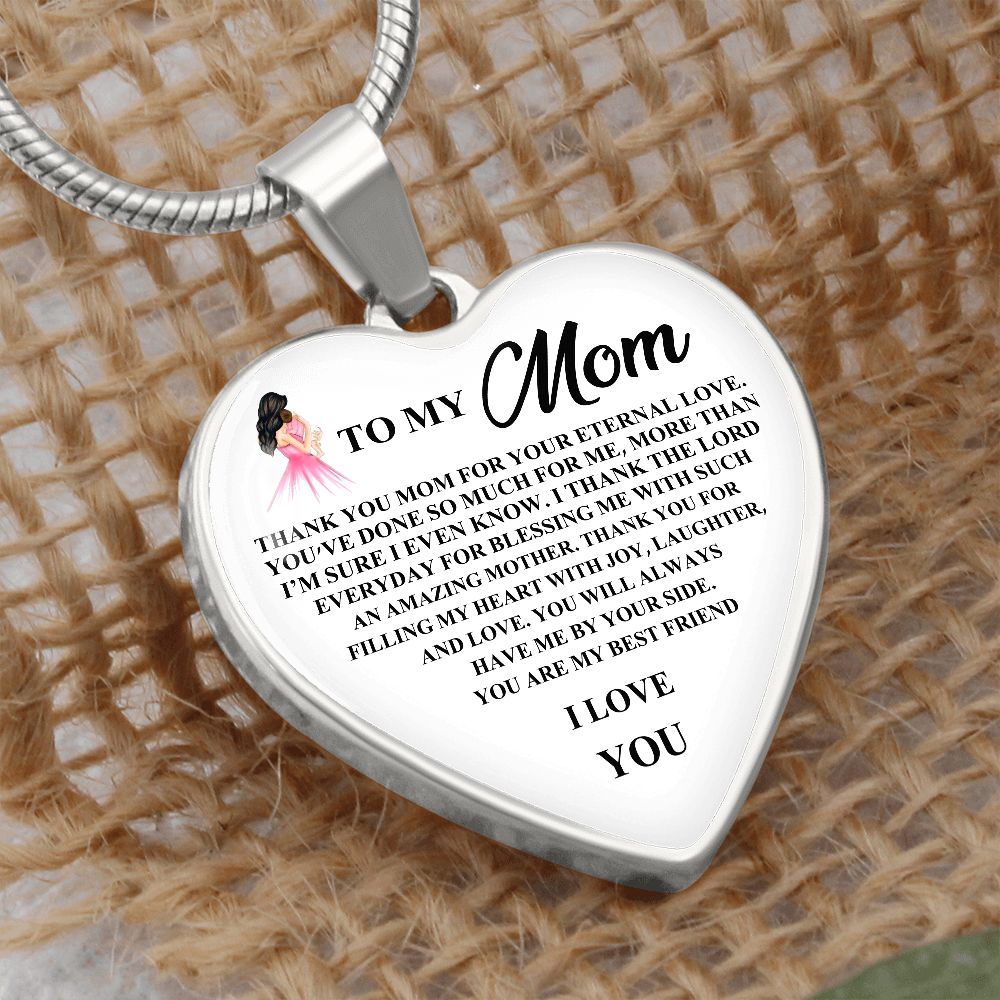 To My Mom | I Love You | Heart - Luxury Necklace