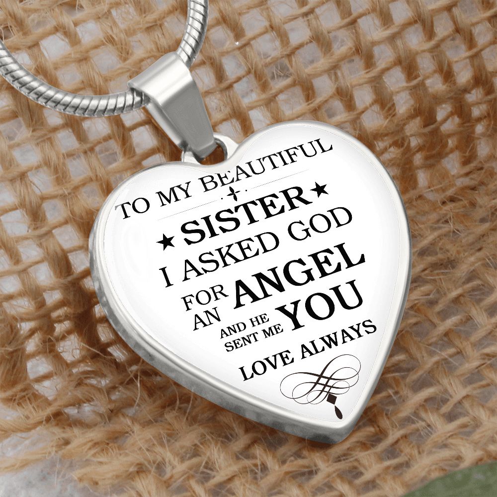 To My Beautiful Sister | Heart - Luxury Necklace