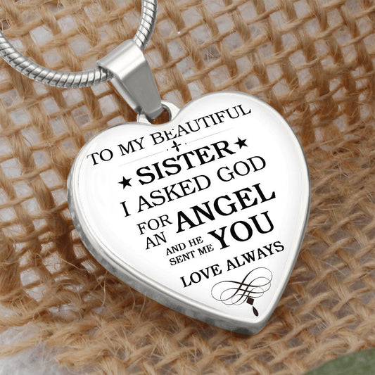 To My Beautiful Sister | Heart - Luxury Necklace