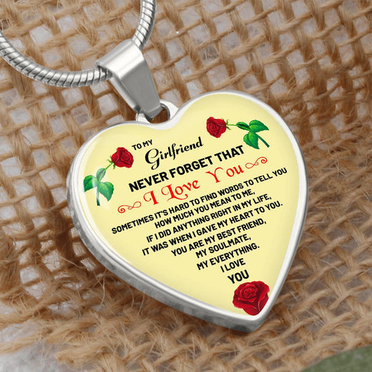 To My Girlfriend | Never Forget That I Love you | Heart - Luxury Necklace