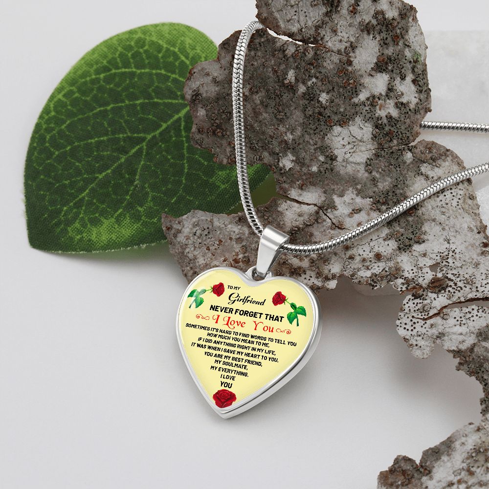 To My Girlfriend | Never Forget That I Love you | Heart - Luxury Necklace