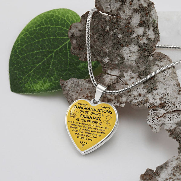 Dear Son | Congratulations On Graduating | Heart - Luxury Necklace