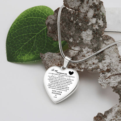 To My Mother-In-Law | Love Your Daughter-In-Law | Heart - Luxury Necklace